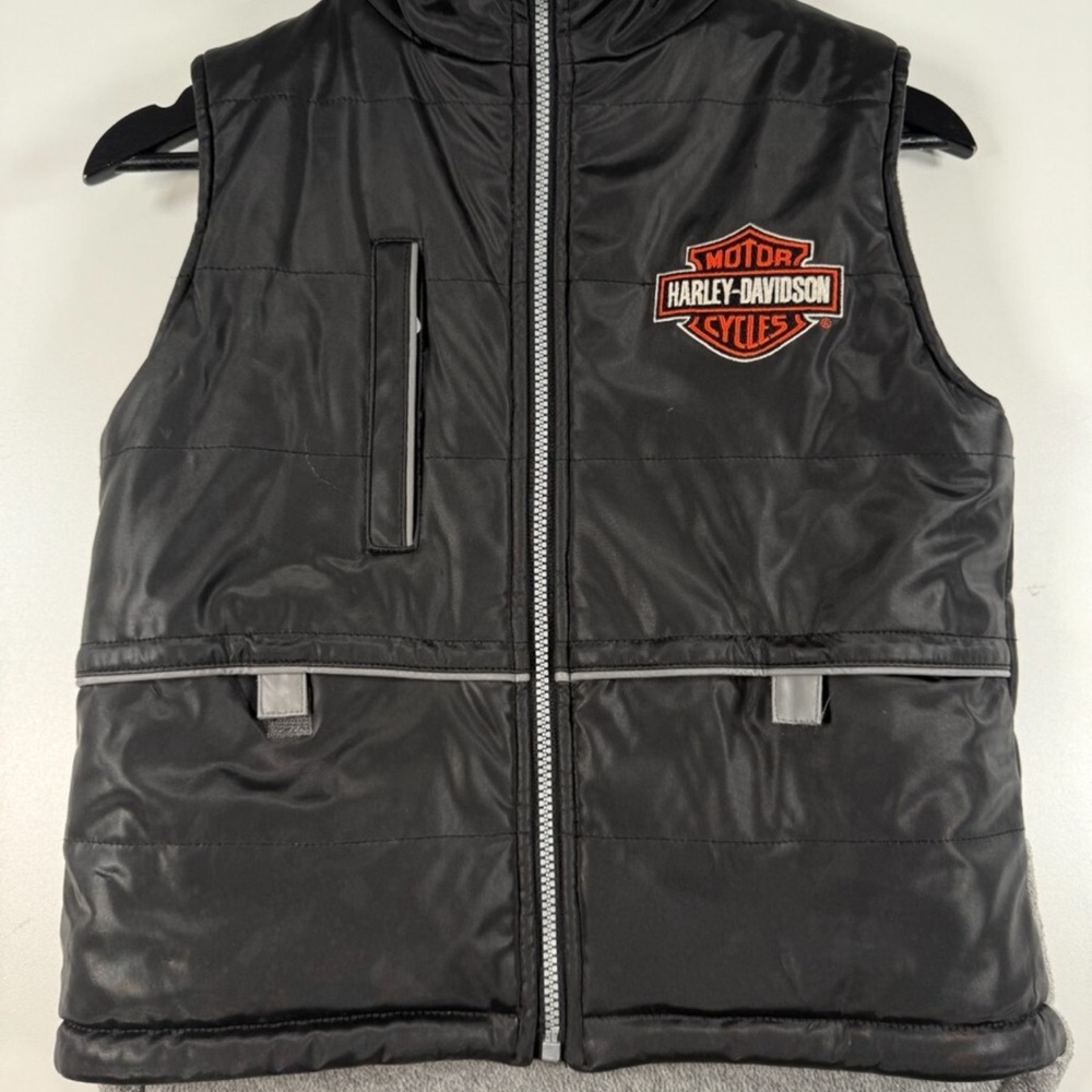 Harley-Davidson Black + Grey Reversible Vest size 6